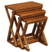 Manhattan Nesting Table - Set of 3 - Light Pecan