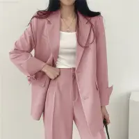在飛比找蝦皮商城精選優惠-粉紅色西裝外套女 新款春秋季韓版chic小西服套裝女士設計感