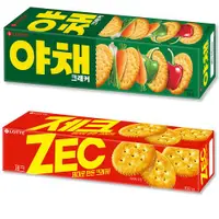 在飛比找ETMall東森購物網優惠-[Lotte]韓國樂天風味餅乾 (蔬菜味/起司味)20入/組