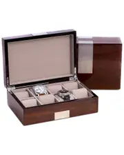 Bey-Berk Lacquered Watch Valet Box with Cufflink Holder