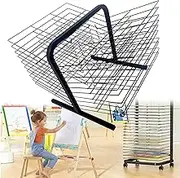 Table Top Art Drying Rack,Mobile Metal Art Storage Rack with 10/20 Removable Shelves,Functional & Mobile Paint Drying Rack,Ideal for Classroom Art Studio Home Use(20layers)