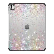 iPad Pro 13-inch (M4) iPad Impact Case White Butterflies and Colorful Sparkles Burst
