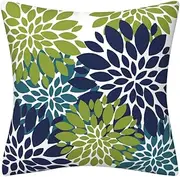 Cushion covers Cushion Covers 40cm x 40cm Dark Gray Pink Cushion Covers Invisible Zipper Sofa Cushions Outdoor Cushions Garden Cushions Decorative Pillows Square Pillow Case(Green Blue Flowers,(50x50c