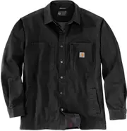 Carhartt Fleece Lined Snap Front Shirt, black, Size S for Men