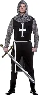 Wicked Costumes Mens Medieval Black Knight Fancy Dress Costume