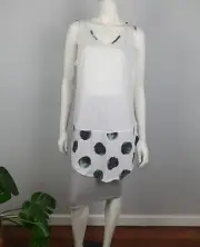 TS Taking Shape Plus Size XXS 12 White Tunic Top Blouse V Neck Crinkled BNWT