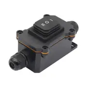 IP68 Waterproof Junction Box + 12V 3-speed Rocker Switch Set Outdoor 2 Way Plug Line Wire Range 4 black
