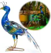 Solar Peacock Statue Lights, Metal Yard Art Solar Peacock, Large Peacock Statue
