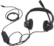 H390D RJ9 MVA Telephone Headset Dual Ear Wired Black Noise Canceling Business Headset Call Center