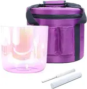 Quartz Clear Crystal Singing Bowl for Balance Chakra Release Pressure and Meditation, Come with Carrying Case Suede Mallet Crystal Striker and O-ring(440Hz,5.75inch G4)