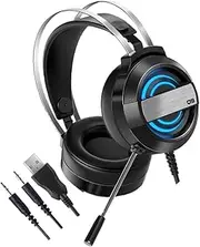 BRIGHTFUFU Gaming Headphone Microphone Light-up Headset for for Gaming Movie Chat and Music