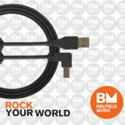 UDG Ultimate U95006 USB2 Cable A-B Black Angled 3m - Brand New - Belfield Music