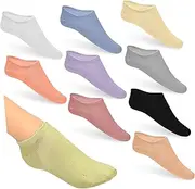 [MOBUTOFU] Silicone- Heel Design Women's Cotton Socks 12 Pairs Ankle Socks Cushioned Support