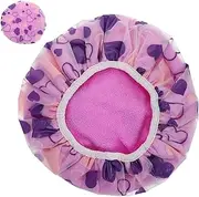 LOLIPPYY Elastic Band Bath Cap Women's Shower Cap Thick Hair Towel Double Layer Waterproof after Shower