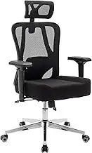 segedom Ergonomic Office Chair,Computer Chair Big and Tall Computer Desk Chair with 4D Armrest,Heavy Duty Mesh Office Chair with Adjustable Lumbar Support with Upgraded Caster Wheels with Headrest