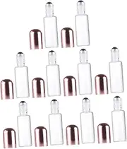 CLISPEED 10Pcs Essential Oil Roller Bottles with Lid Refillable Glass Containers for Travel Leakproof Perfume and Oil Dispenser Durable and Lightweight Design