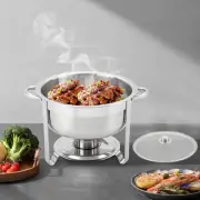2.25Gal Chafing Dish Buffet Set Stainless Steel With Glass Lid & Fuel Holder DIY