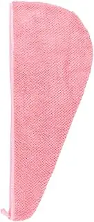 Healeved Hair Towel with Button Fast Drying Fleece Hair Wrap for Women Comfortable Bathing Cap for Quick Drying Salon Hair Care Prevent Heat Damage
