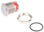 Apem PUSH BUTTON SWITCH 50mA Momentary SPST, Flat Button, IP65 Illuminated RED