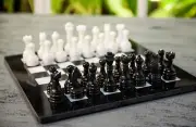 Marble Chess Set with Gift Case - Black and White Chess Set - 12 Inch Chess Set