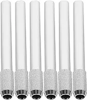 TEHAUX 6pcs Art Pencil Extenders for Standard Pencils - Aluminum Pencil Lengtheners for Enhanced Control and Comfort in Sketching and Drawing (Silver)