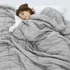 Weighted Blanket Anxiety Adult Kid Size 48x72 15 lbs (Soft Fabric, Light Gray)
