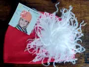 Jaime Rea Red Cotton Hat with White Large Curly Marabou - Sz 18mo. - 3yr - NWT