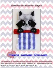 Patriotic Racoon Magnet-Plastic Canvas Pattern or Kit