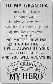 HYHYDHP Fathers Day Card for Grandpa from Granddaughter - Grandpa Birthday Wallet Card Gifts from Granddaughter - Grandfather Christmas Ideas