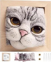 Needle Felting Kits, DIY Needle Felting Supplies, Starter Kit with Cat Model, Foam Mat, Knitting Kit for Beginners Style 1 Kits