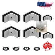 Brushed Finish Glass Clamp Bracket - 4 Pack for Frameless Railings & Pool Fences