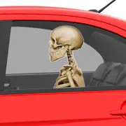 Skeleton Backseat Driver Window Cling