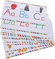 HOMSFOU 2pcs Boho Alphabet and Number Bulletin Board Set Early Education Wall Decor for Preschool and Kindergarten Classroom Abc Posters for Learning and Decoration