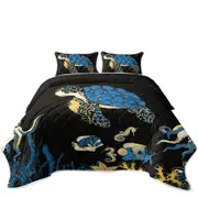 Turtle and Friends Underwater Darkness Coverlet