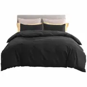 Black Ultra Comfort Soft Quilt Cover Set Doona Cover Bedding All Size 2000TC