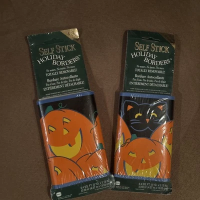 Halloween Pumpkin Patch Self Stick Border Designs by Hallmark NEW-2 pkgs.-30 ft.