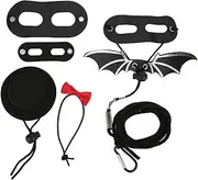 Reptile Harness and Leash Adjustable Lizard Traction Rope Hat Bowtie Set (Large)