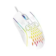 Laser White RGB Gaming Lightweight Mouse with Adjustable DPI
