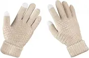 [QGSIWEI] Womens Winter Gloves, Warm Fleece Lined Winter Gloves, Touchscreen Gloves, Elastic Cuff Knit Wool Gloves for Women