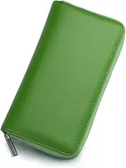 [Hrlace] Women's Wallets RFID Blocking Leather Purse Vintage Clutch Women Long Wallet with Zip Passport Passport Folder Case Organiser