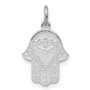 Sterling Silver Polished Chamseh Hamsa Charm Pendant
