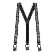SuspenderStore Contemporary Ribbon Life Of The Party Suspenders - BUTTON