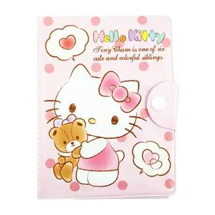 小禮堂 Hello Kitty 直式票據收納本 存摺收納夾 卡片夾 票據夾 銅板小物 (粉 小熊)