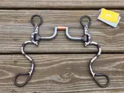 NWT Silver Cavalry Shank Copper Roller Square Ported Sweet Iron Western Bit - 5"