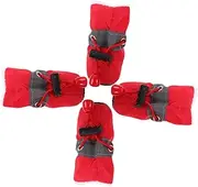TOBBOMEY 4pcs Non Slip Puppy Pet Shoes Protective Dog Booties with Warm Lining Cozy Paw Protectors for Indoor Outdoor Use Slip Dog Shoes for Safe Walking