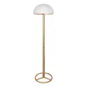 Sarantino Floor Lamp with White Acrylic Dome Shade and Metal Base