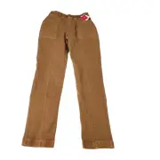 Spanx Pants Medium Tall MT Acorn Brown Twill Straight Leg High-Rise Pull On NWT