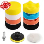 11 Pcs 3 Inch Car Foam Polishing Pads Kit Drill Buffer Attachment for Waxing