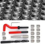 17Pcs Thread Repair Kit, M12x1.25 Stainless Steel Twisted Drill Tap Wrench Threaded Insert Tool, Complete Helicoil Repair Solution