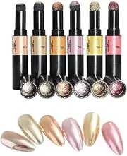 Warm Girl Chrome Air Cushion Nail Glitter Magic Powder Pen Holographic Nails Powder Mirror Effect and Long Lasting DIY Nail Art Decoration